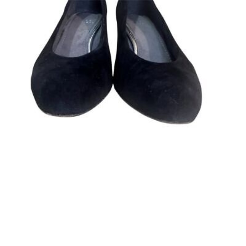 Stuart Weitzman Women's Black Suede Block Heel Pumps Size 6 Casual Office Party - Picture 2 of 16